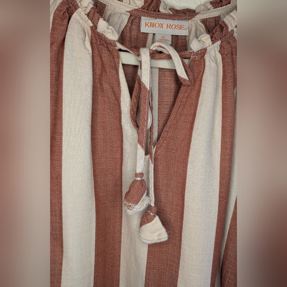 Knox Rose Striped Puff Sleeve Blouse - Picture 6 of 8